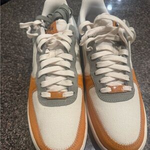 Nike Men's Sneakers in White, Gray, and Orange